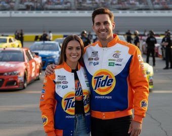 Tide Nasse Nascar Racing Jacke - Vintage Pit Crew Bomber, bestickt & Sublimationsdruck + gratis T-Shirt und Balaclava