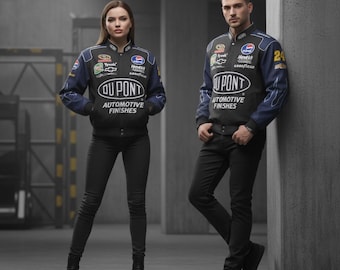 Vintage Nass- und Außenkaro Mattlack # 24 DuPont Racing Jacke - Gratis Geschenk (T-Shirt & Balaclava)