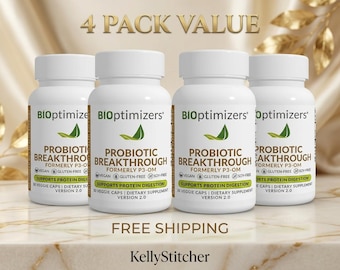 Probiotic Breakthrough Supplement (4 Pack) | Daily Probiotics & Prebiotics Capsules for Women and Men | 30 Vegan Capsules