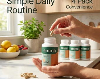 Emma Gut Health Capsules | Berberine, Resveratrol, Quercetin Blend (4 Pack)