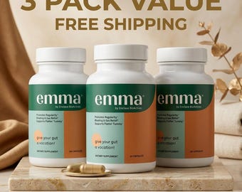 Emma Gut Health Capsules | Berberine, Resveratrol, Quercetin Blend (3 Pack)