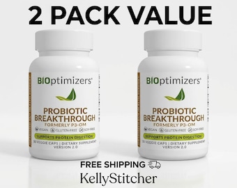 Probiotic Breakthrough Supplement (2 Pack) | Daily Probiotics & Prebiotics Capsules for Women and Men | 30 Capsules