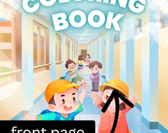 May include: Front cover of a children's coloring book titled "Coloring Book" with the text "Activity After School" above it. The illustration shows children in a school hallway.