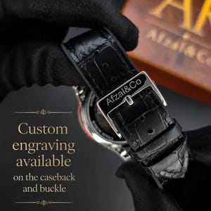 Personalized Photo Dial Mechanical Watch, Custom Engraved Stainless Steel Timepiece image 4