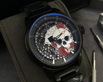 LOBINNI Orologio da uomo meccanico automatico impermeabile da