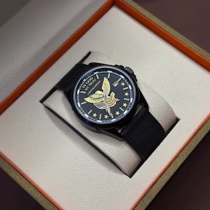 Benutzerdefinierte Vaterländischer Adler Uhr - 4. Juli Geschenk für Männer, Panzermuschel-Zifferblatt, graviertes veteranisches Geschenk, limitierte Automatikuhr Bild 15