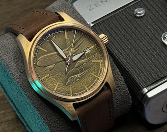Boeing Flugzeug Uhr für Herren, von der Luftfahrt inspirierte Uhr, Piloten Geschenk, Flugzeug Lederuhr mit Gravur