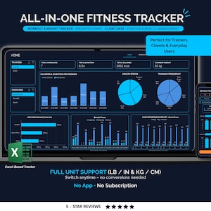 Excel Workout Tracker - Digitale Fitness & Gewichtsabnahme Tabelle (Download)