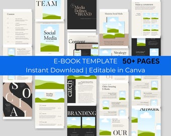 50+ Page Ebook Template with Resell Rights: Canva Editable, Digital Product