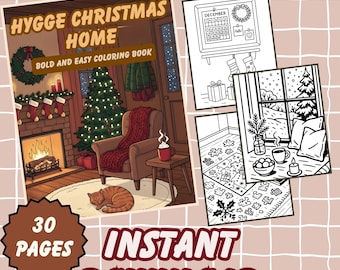 Libro da colorare di Natale Hygge – Accoglienti scene invernali (PDF + PNG)