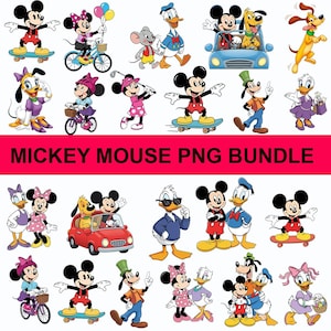 Mickey Mouse PNG Bundle, Mickey and Friends Clipart, Minnie Mouse Stickers, Donald Duck PNG, Goofy Daisy Pluto High Quality Digital Download