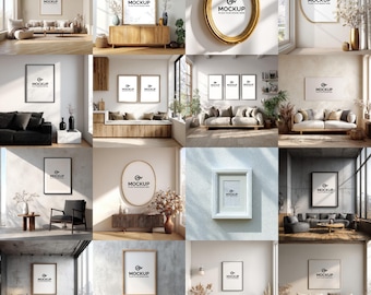 Frame Mockup Bundle: Modern Interior, Editable PSD (Digital Download)
