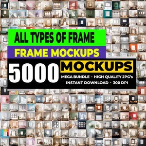 5000+ Bilderrahmen Mockup Bündel: Boho Innenwandkunst (Digitaler Download)