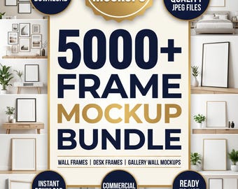 5000+ Frame Mockup Bundle: Boho Interior Wall Art (Digital Download)