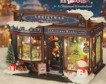 DIY クリスマスワンダーランド ミニチュアドールハウスキット（LED
