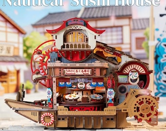 DIY Nautical Sushi House Book Nook – Kustsushibarminiatuur met ledverlichting