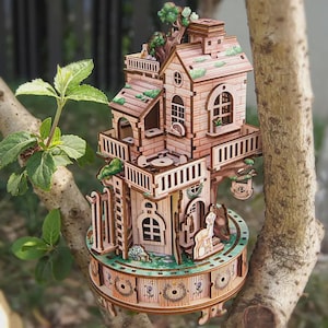 Treehouse 3D Wooden Puzzle Kit – DIY Assembly Model for Adults, Handmade Wooden Craft, Creative Gift and Home Decor