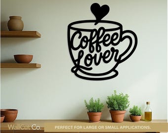 Coffee Lover wanddecoratie SVG DXF | CNC-gesneden bestand voor thuis | Direct downloaden