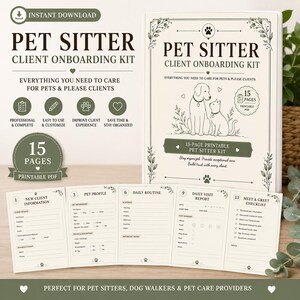 Pet Sitter Client Onboarding Kit, Pet Sitting Forms & Planner, Dog Walker Client Intake Forms, Printable PDF