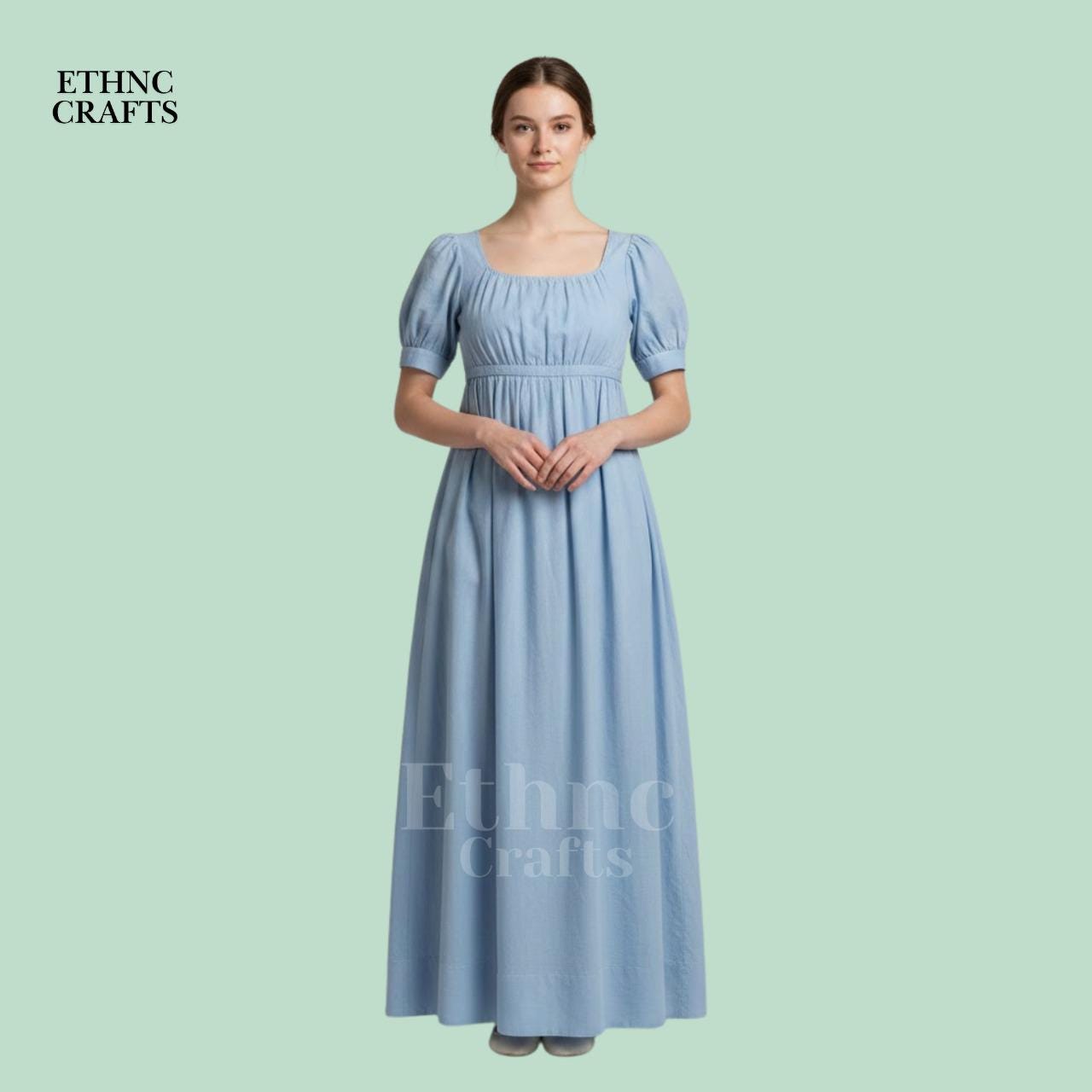 Light Blue Empire Maxi Dress - Etsy