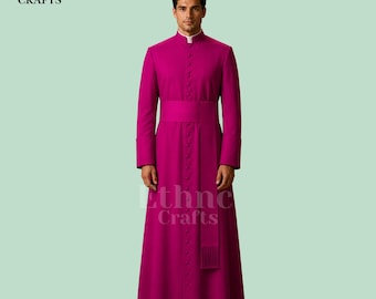 Benutzerdefinierte Bischof Kassock für Männer, Klerus Robe handgefertigt, katholischer Priester Kassock, anglikanische Kirchengewandung, liturgisches Outfit
