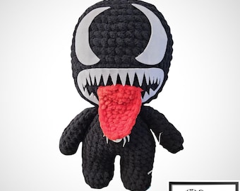 Black Symbiote Monster Crochet Plushie