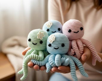 Crochet Octopus Pattern PDF, 10 Amigurumi Designs, Beginner Friendly (Digital Download)