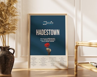 Hadestown Musical Poster Broadway Wall Art Orpheus Eurydice Quote Theatre Minimalist Decor Gift