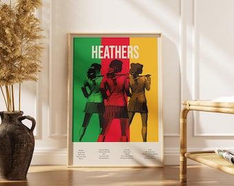 Heathers Musical Poster, Broadway Wall Art, Theatre, Minimalist Decor Gift