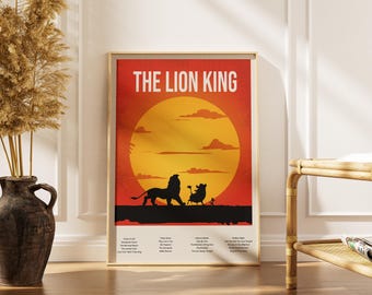 The Lion King Poster, Musical, Disney, Broadway Wall Art, Minimalist, Movie Decor Gift