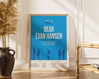 Dear Evan Hansen Poster, Musical, Broadway Wall Art, Theatre, Minimalist Decor Gift
