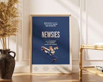 Newsies Musical Poster, Broadway Wall art, Theater Print