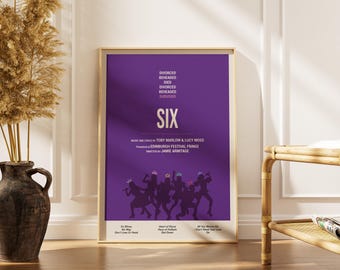 Six Musical Poster, Broadway Wall Art, Minimalist, Theatre Decor Gift