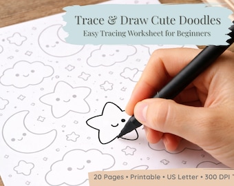 Doodle Tracing Book – 20 Easy Pages for Beginners (Printable PDF)