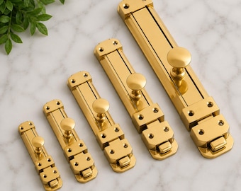 Solid Brass Tower Bolt Door Bolt Secure Slide Lock for Doors Gates Sheds