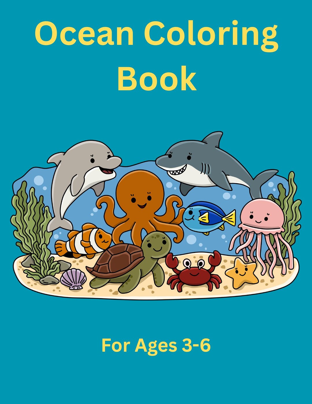 Ocean Animals Coloring Book Printable | Sea Life Coloring Pages for ...
