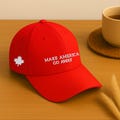 Embroidered Greenland Flag Hat, Anti-MAGA Hat, Maple Leaf Hat, Funny Political Cap, Political Baseball Hat, Make America Go Away product logo