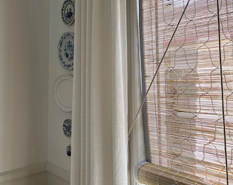 Handwoven Bamboo Blinds, Cross Thread Window Covering, Boho Decor