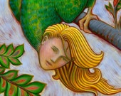 Bird Woman Greeting Card (Sm) - Bird Lady Chimera / Harpy / Woodland Creatures