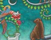 Tree of Life triptych - woodland animal nursery art print 11x14