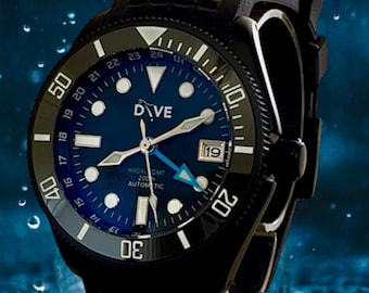 Von Hand gebaute GMT Taucheruhr -Hadal-Noir GMT 200 m - Automatik