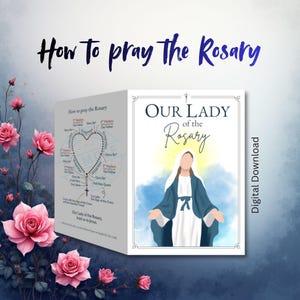 Rosario (Santo Rosario) para principiantes / Guía de oración paso a paso / 20 misterios / PDF imprimible