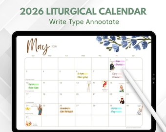 Liturgical Calendar 2026 | Catholic Feasts and Solemnities | A4 and Letter Size | Printable PDF