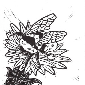 Vancouver Bumble Bee Linocut