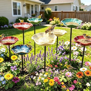 Personalized Garden Gift, Ceramic Flower Water Station, Mother's Day Gift For Mom, Handmade Pollinator Water Dish, Custom Garden Decor