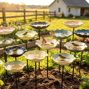 Gepersonaliseerd cadeau voor vogelliefhebbers, keramisch waterstation voor vogels, op maat gemaakt vogelbad voor vogelaars in de achtertuin, gegraveerd tuincadeau voor natuurliefhebbers