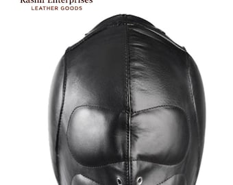 Real Leather Isolation Hood: Sensory Deprivation Mask, Cosplay
