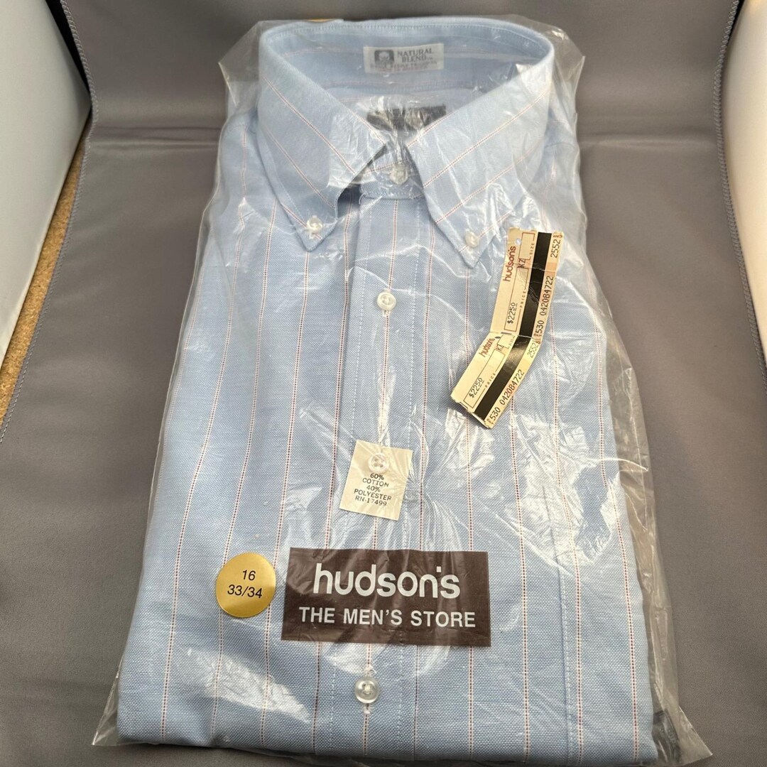 dress shirt 16 33 34 NWOT Van Heusen Men's Size 15-1/2-16 33/34 Medium Blue Cotton Dress Shirt