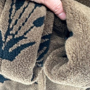 Vtg Denali Men's Brown Sherpa Fleece Jacket Nature Moose Trees Canoes Puddle M image 4