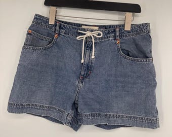 Vintage Gap Denim Jean Shorts Womens 12 Drawstring High Rise Blue Casual
